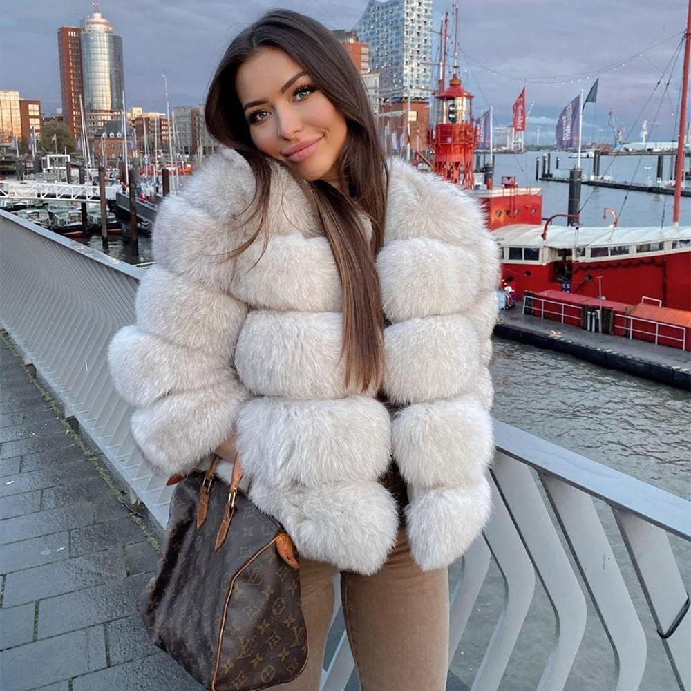 Luxury Classic 100% Real Fox Fur Short Coat Jacket - WGLUVF