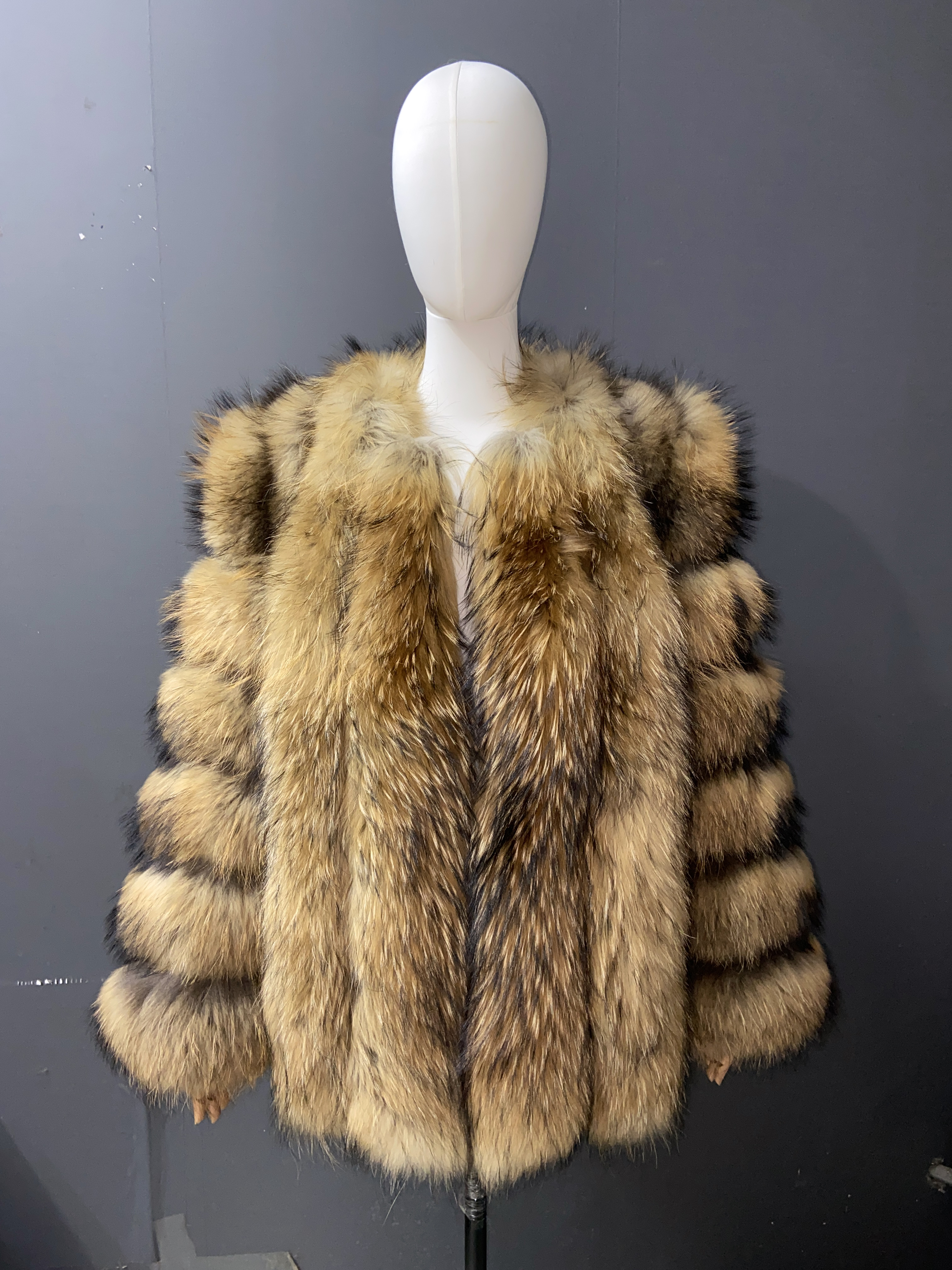 Classic Vertical  Real Fox Fur Short Winter Coat Jacket - WGLUVF