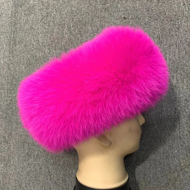 Winter Fashion Elastic Headband Fox Fur Headwear Racccoon Fur Women's Fluffy Real Fur Band - WGLUVF