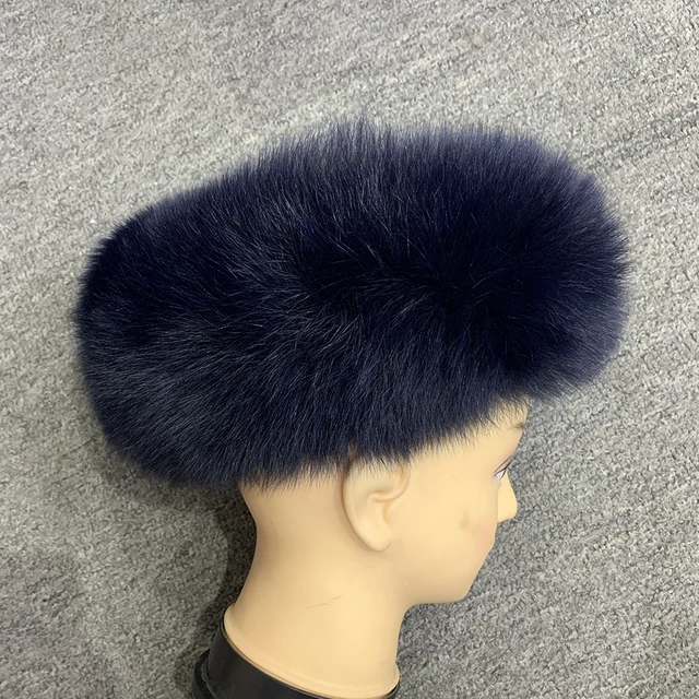 Winter Fashion Elastic Headband Fox Fur Headwear Racccoon Fur Women's Fluffy Real Fur Band - WGLUVF