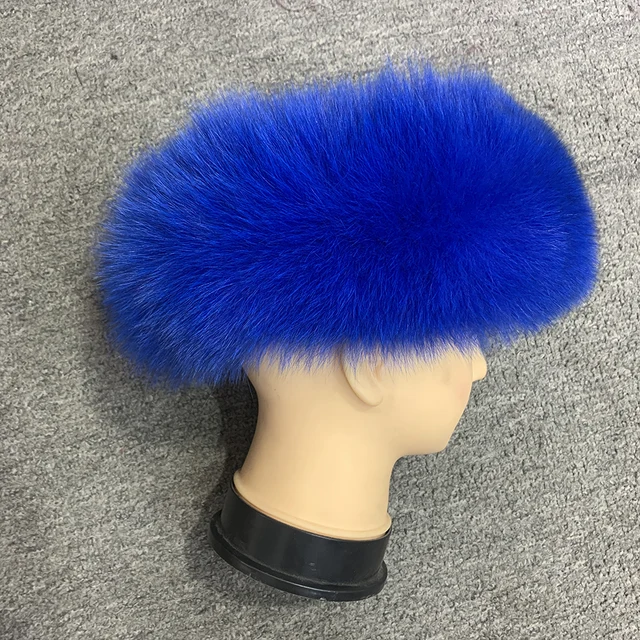 Winter Fashion Elastic Headband Fox Fur Headwear Racccoon Fur Women's Fluffy Real Fur Band - WGLUVF