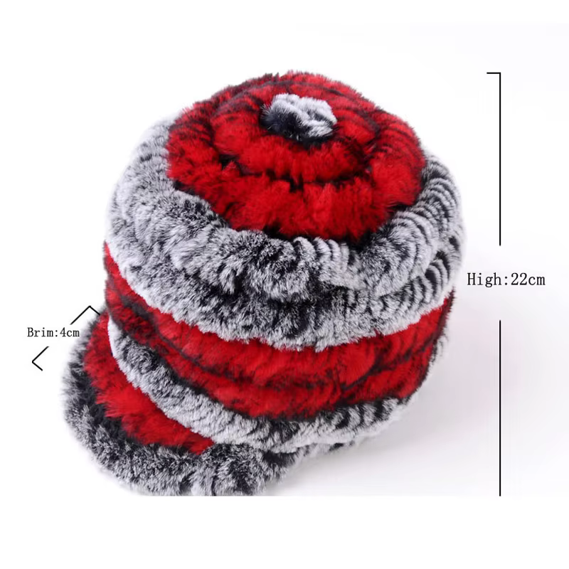 Winter Woman Fur Cap Beanie Hats Lady Natural Rex Rabbit Fur Cap Warm Soft Headwear Fashion Warmth Quality Hats - WGLUVF