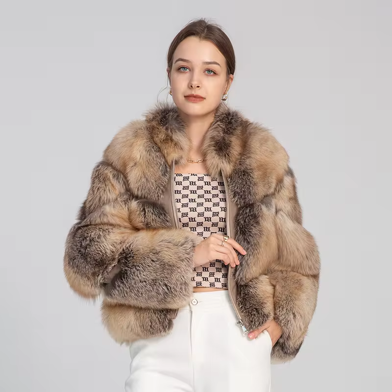 Bomb jacket, ladies, real fox skin - WGLUVF