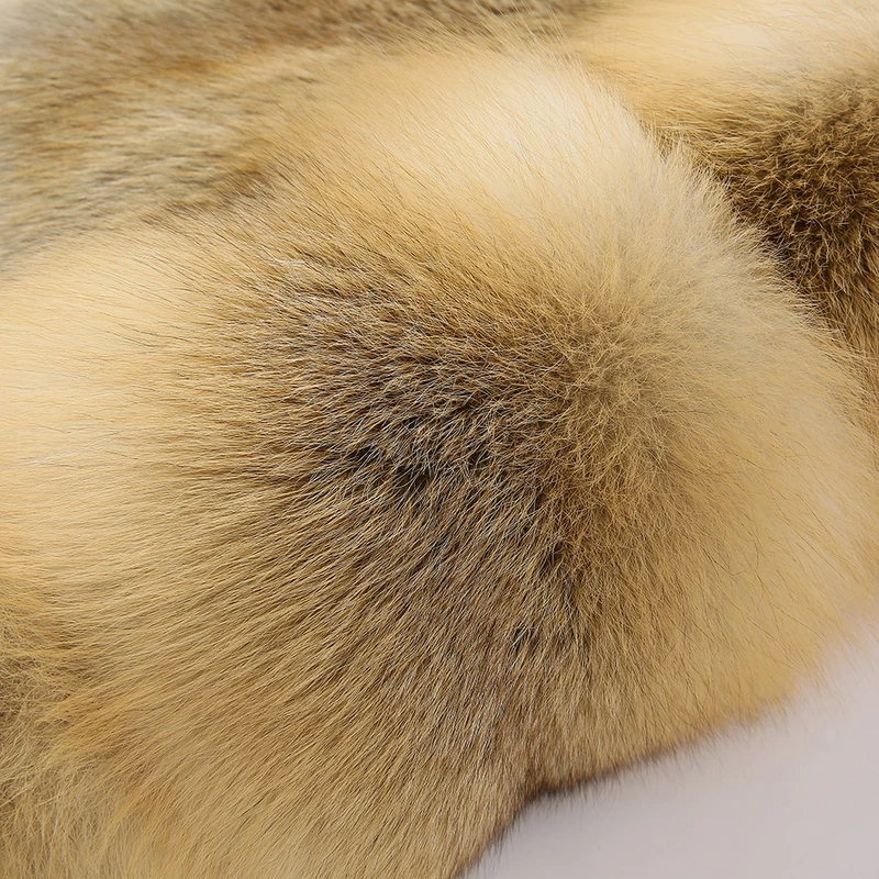 Full fur leather jacket women's coat - WGLUVF