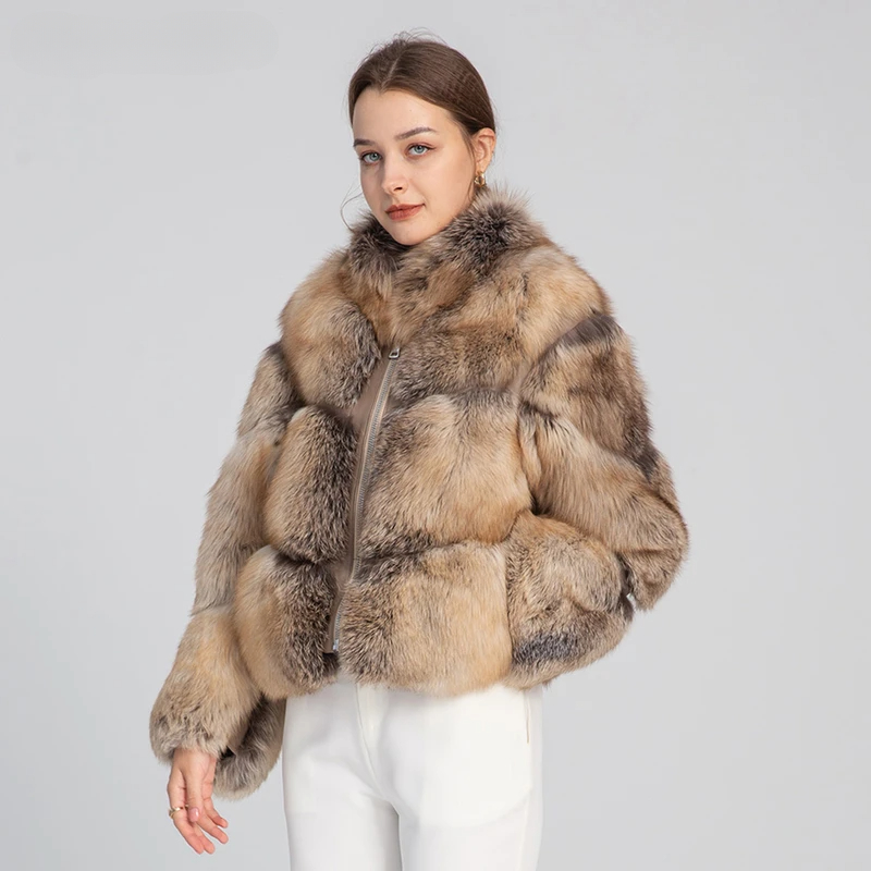 Bomb jacket, ladies, real fox skin - WGLUVF