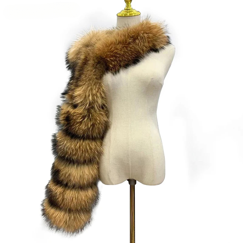 Real fox fur sleeves, fashionable single sleeves, luxurious women's winter fur - WGLUVF