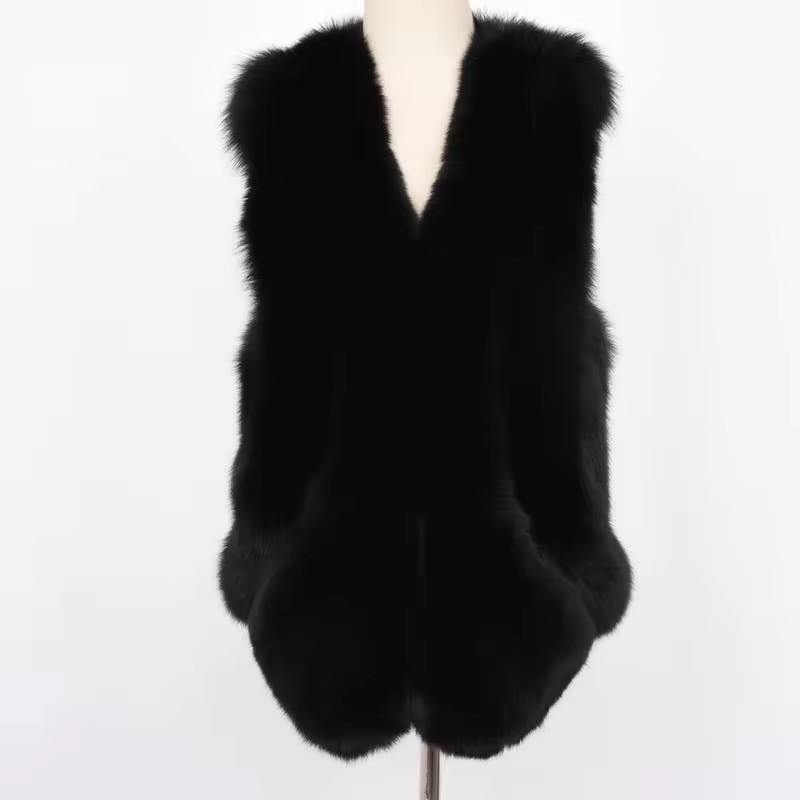 Princess Series - Short Butterfly Princess Fox Fur Vest - WGLUVF