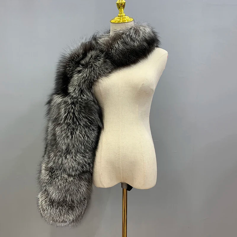Real fox fur sleeves, fashionable single sleeves, luxurious women's winter fur - WGLUVF