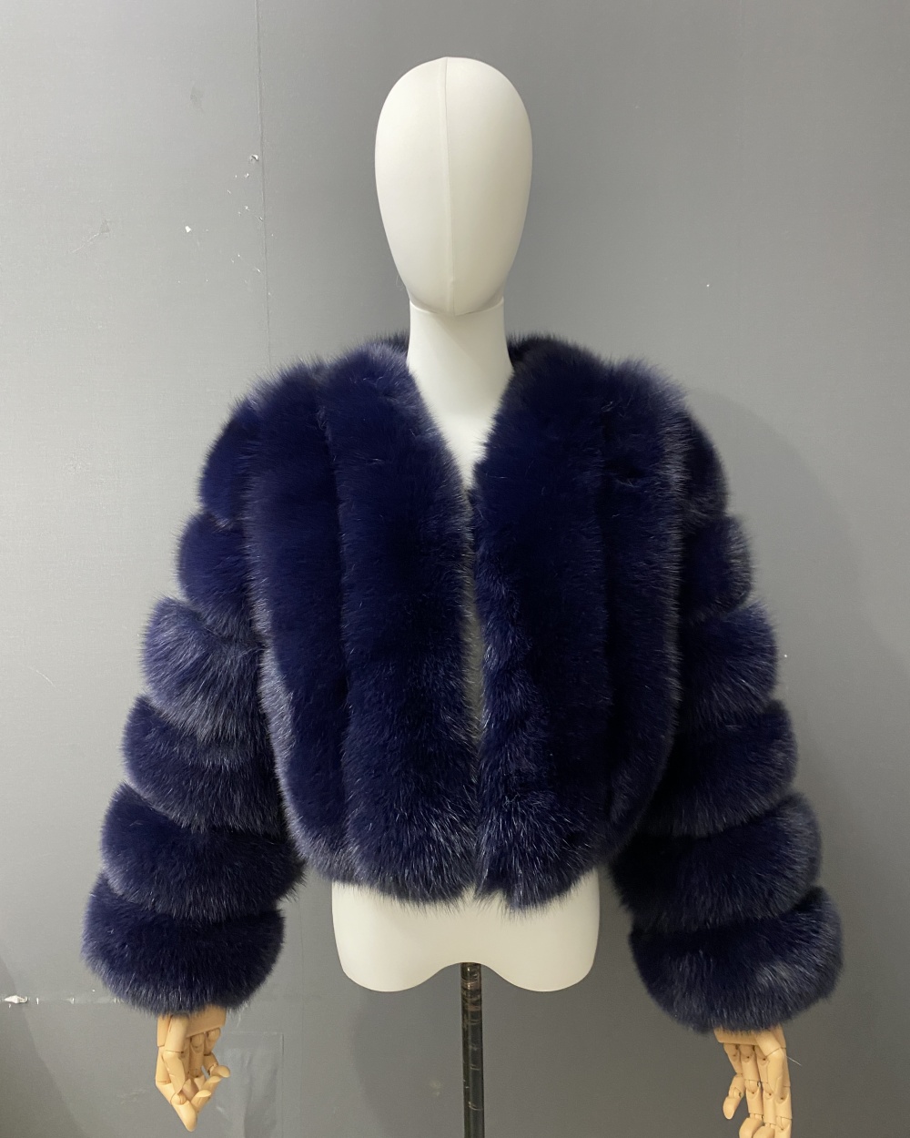 Fox fur vertical women's fur jacket jacket - WGLUVF
