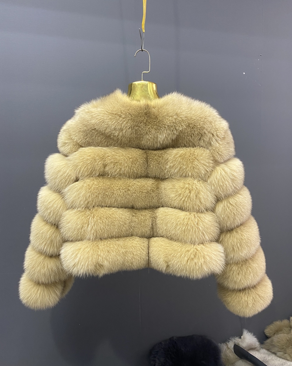 Classic fox fur short long sleeved jacket Add long sleeves - WGLUVF