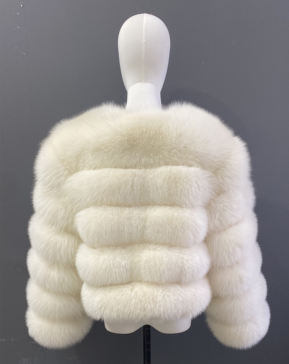 Classic fox fur short long sleeved jacket Add long sleeves - WGLUVF