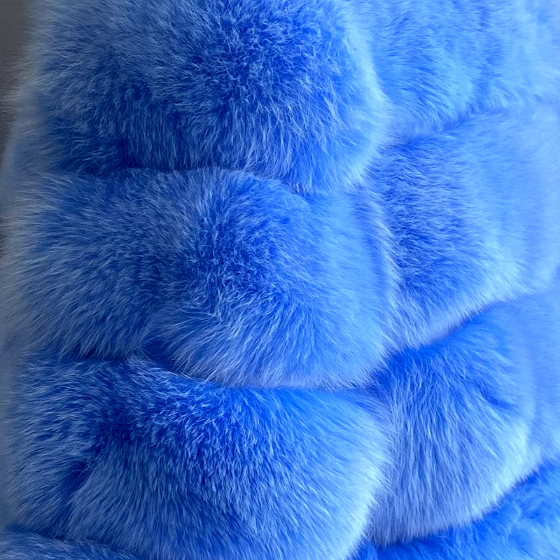 Large size ladies winter fox fur jacket long sleeve winter jacket ladies real fox fur coat leather jacket - WGLUVF