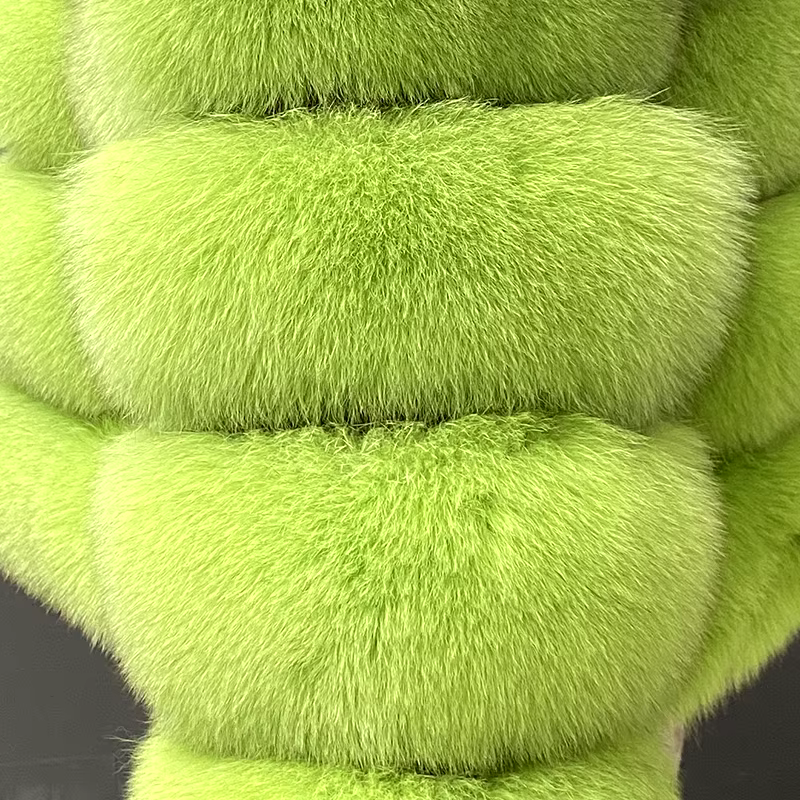 Large size ladies winter fox fur jacket long sleeve winter jacket ladies real fox fur coat leather jacket - WGLUVF