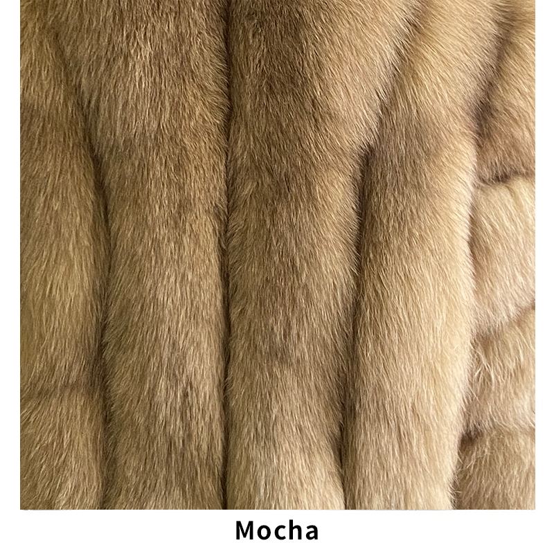 Fashion Natural Red Fox Fur Coat Women Warm Thick Big Shawl Fur Collar Coat - WGLUVF