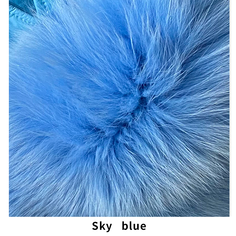 Fashion Natural Red Fox Fur Coat Women Warm Thick Big Shawl Fur Collar Coat - WGLUVF