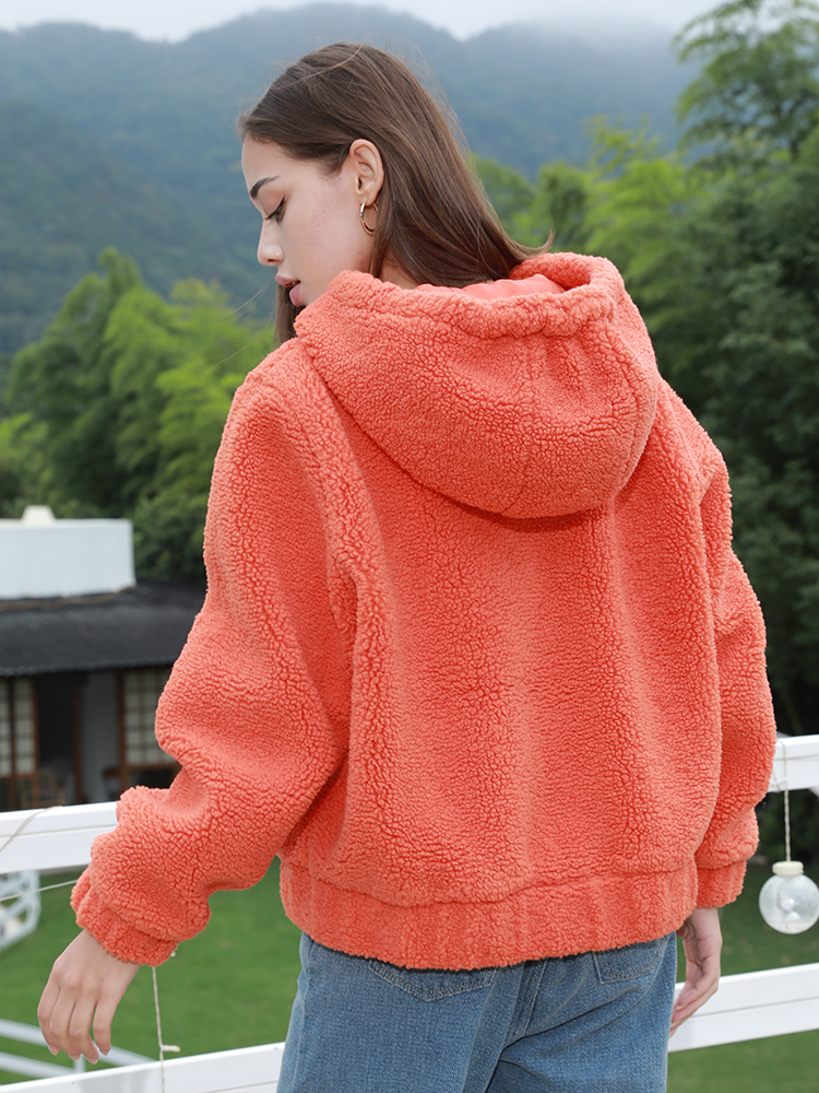 Environmentally friendly fur lambhair jacket - WGLUVF