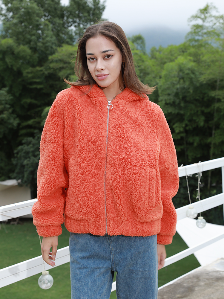 Environmentally friendly fur lambhair jacket - WGLUVF