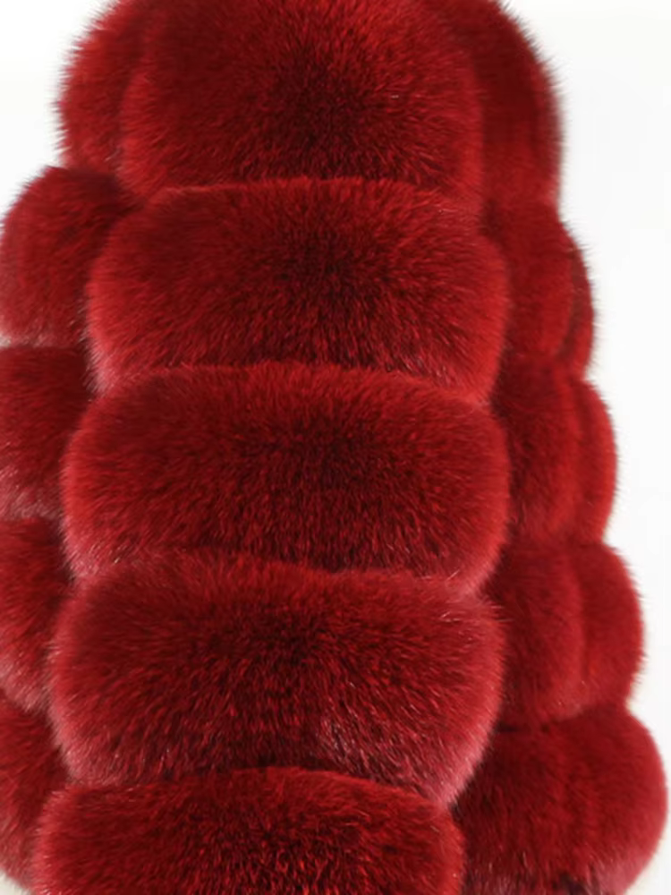 Fashion Winter Real Fox Fur Jacket Hat Oversized Hood Fur Fox Jacket Home Casual High Street Popular - WGLUVF