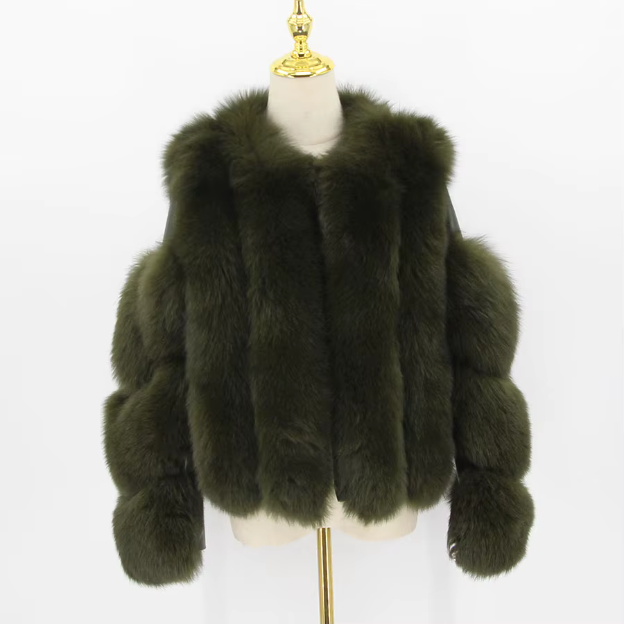 Vertical solid color fox coat - WGLUVF