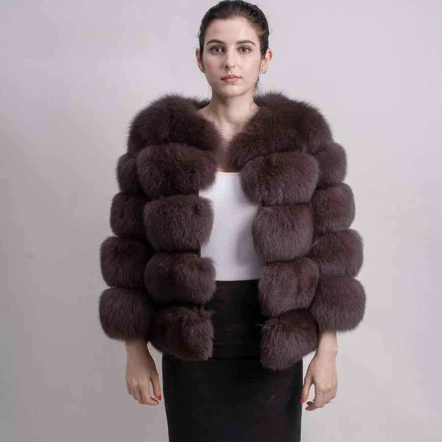 Classic fox fur jacket Fur coats - WGLUVF