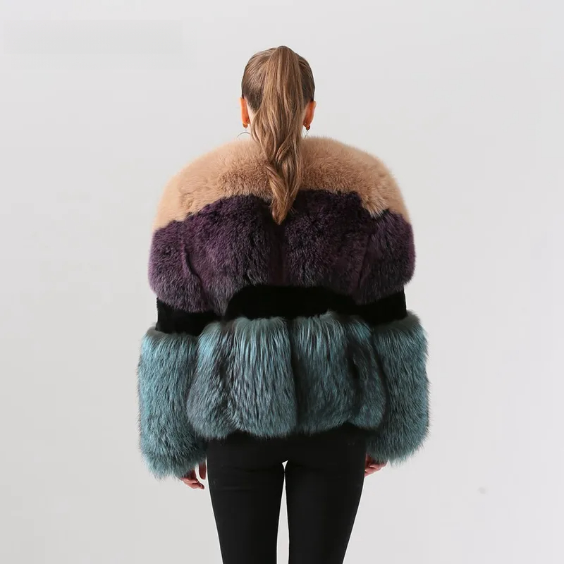 Plush multi-color paired with long sleeved jacket fox - WGLUVF