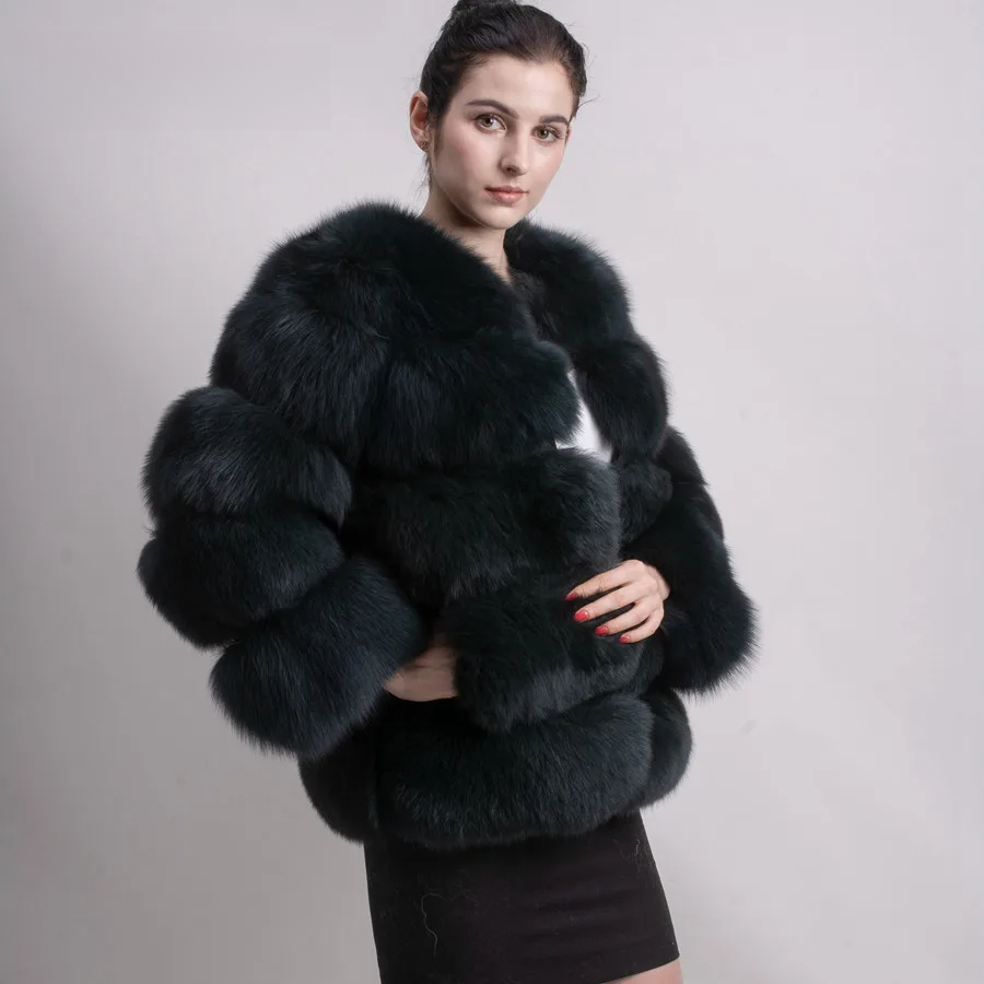 Classic fox fur jacket Fur coats - WGLUVF