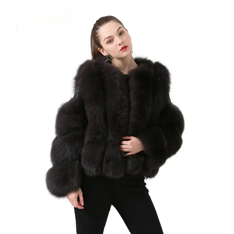 Vertical solid color fox coat - WGLUVF