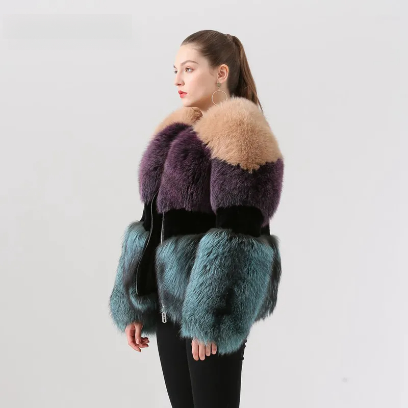 Plush multi-color paired with long sleeved jacket fox - WGLUVF
