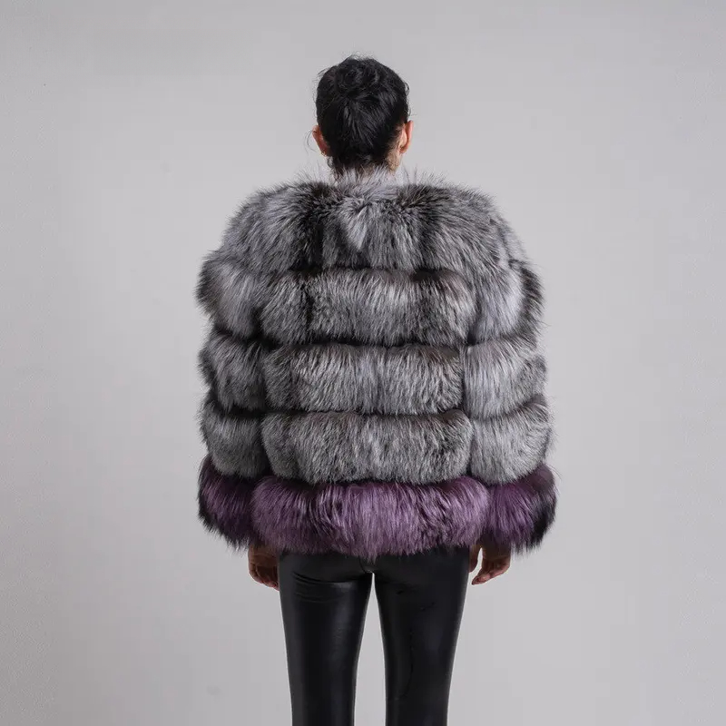 Horizontal fur coat in two colors - WGLUVF