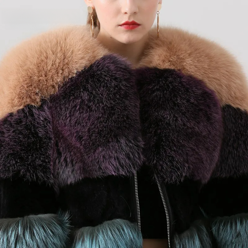 Plush multi-color paired with long sleeved jacket fox - WGLUVF