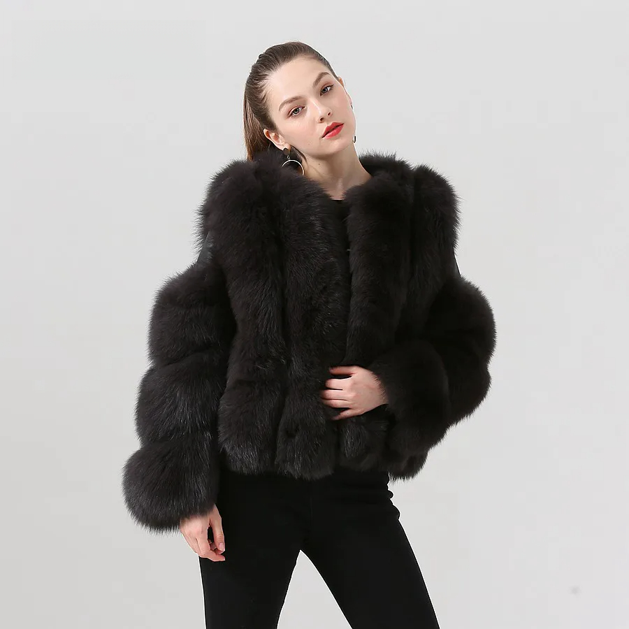 Vertical solid color fox coat - WGLUVF