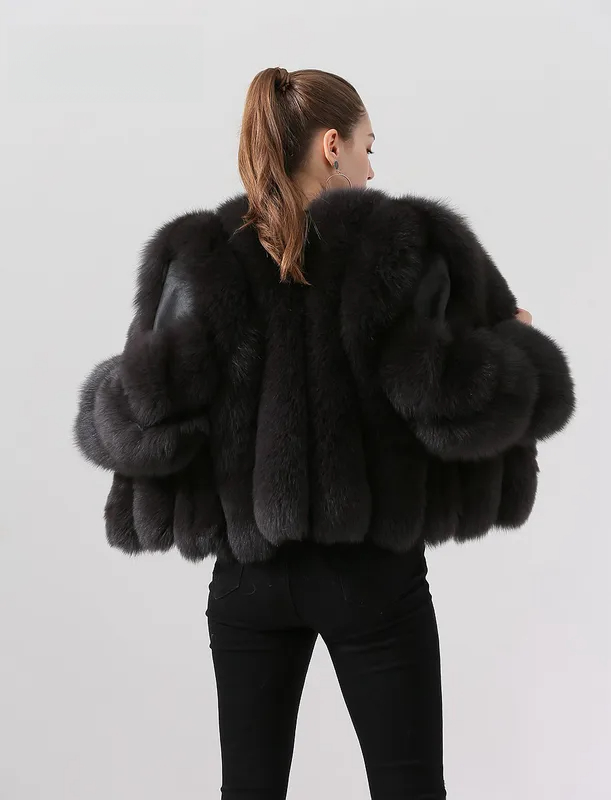 Vertical solid color fox coat - WGLUVF