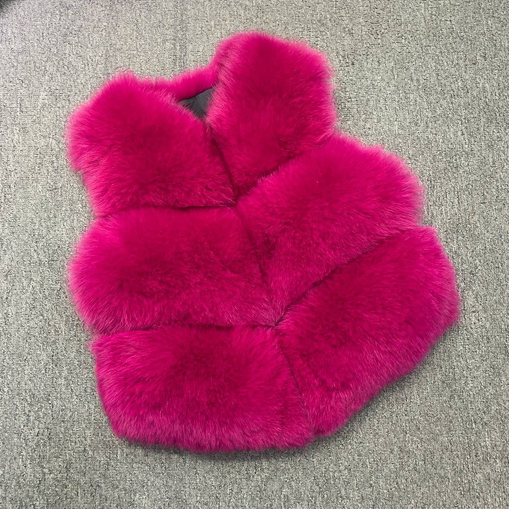 Short Real Fashion Lady Natural Fox Fur WG-STVT58-45 - WGLUVF