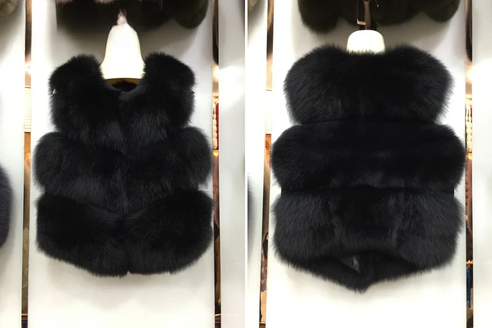 Short Real Fashion Lady Natural Fox Fur WG-STVT58-45 - WGLUVF