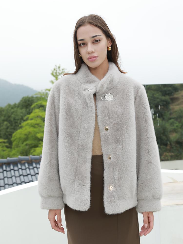 Faux Fur  mink fur short jacket - WGLUVF