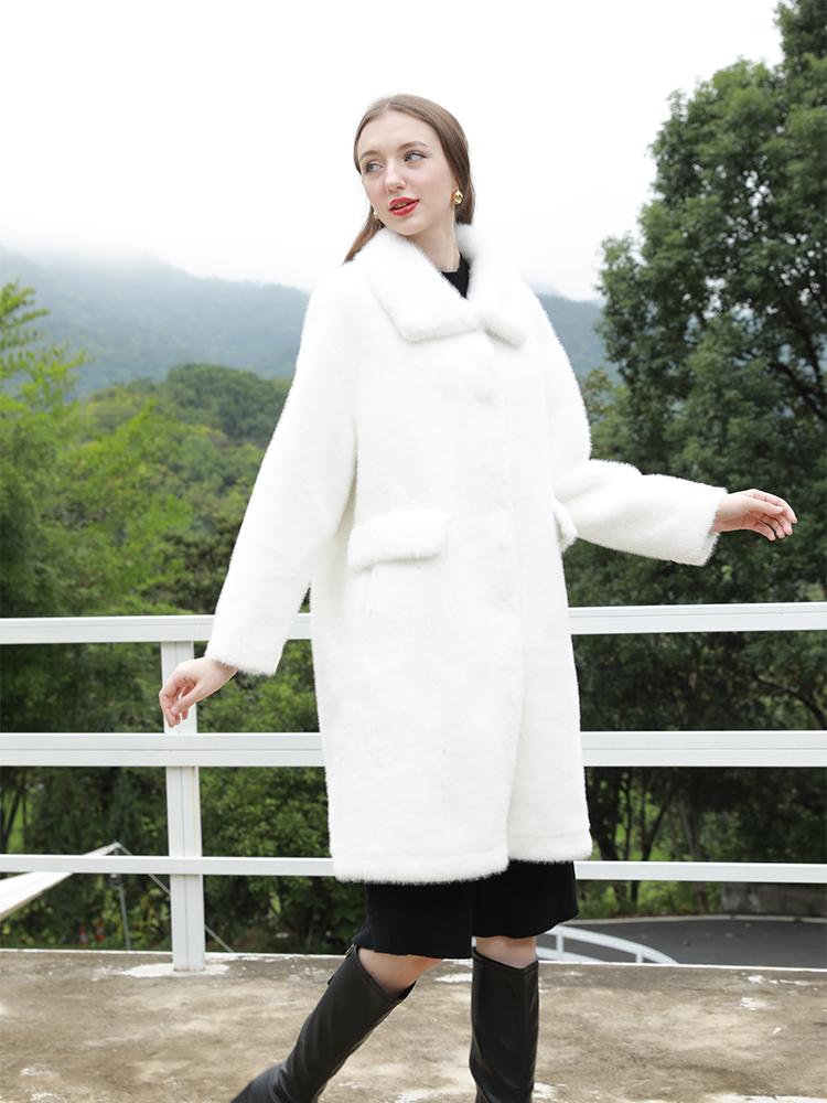 Mink velvet synthetic fur women's coat - WGLUVF