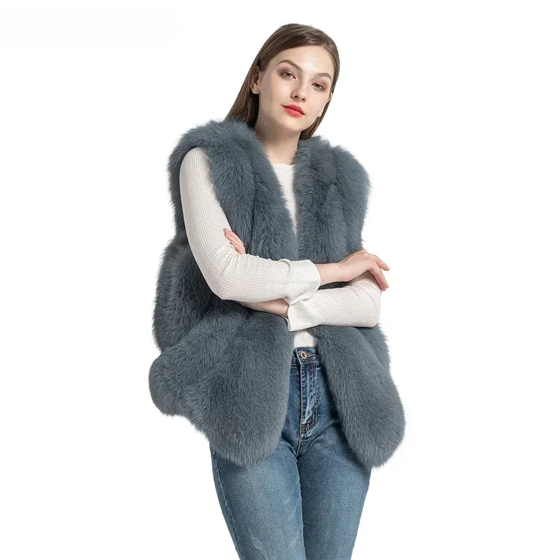 Princess Series - Short Butterfly Princess Fox Fur Vest - WGLUVF