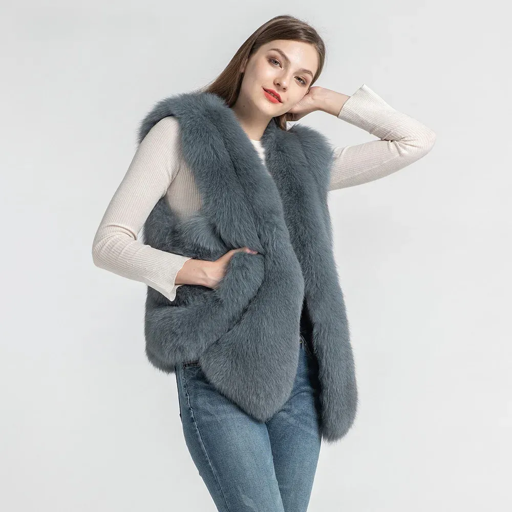 Princess Series - Short Butterfly Princess Fox Fur Vest - WGLUVF