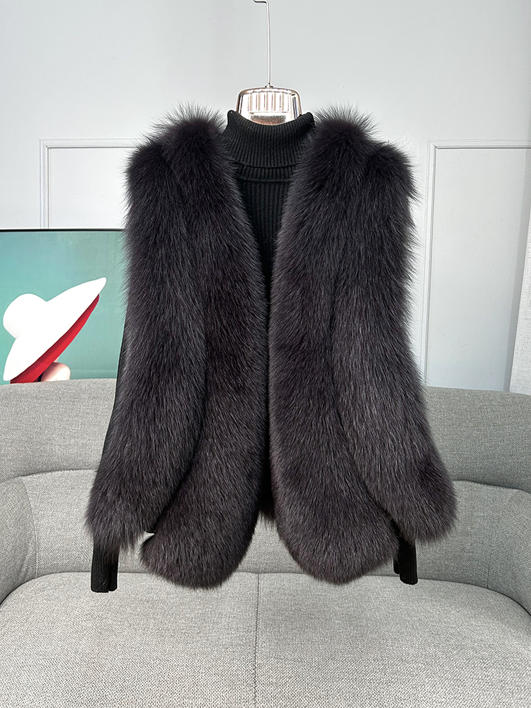 Princess Series - Short Butterfly Princess Fox Fur Vest - WGLUVF