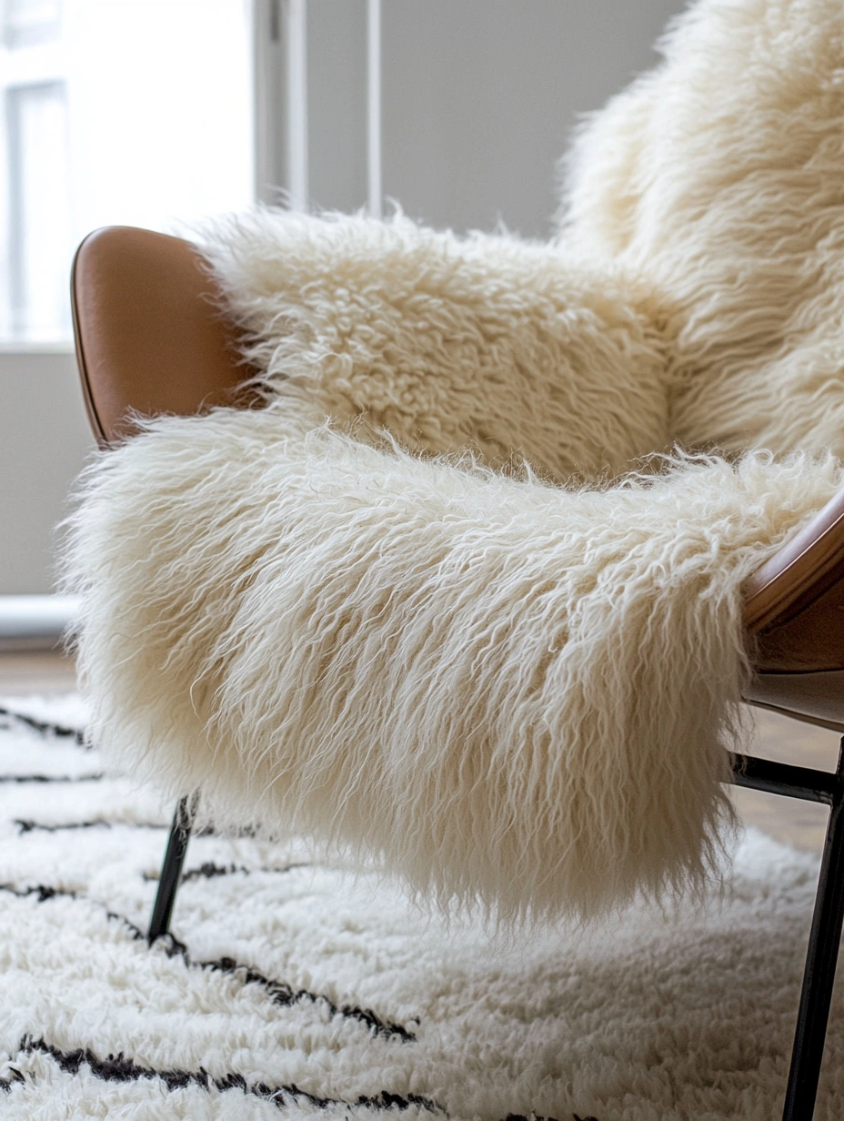 Handmade Mongolian sheepskin fur coat, carefully selected imported sheepskin