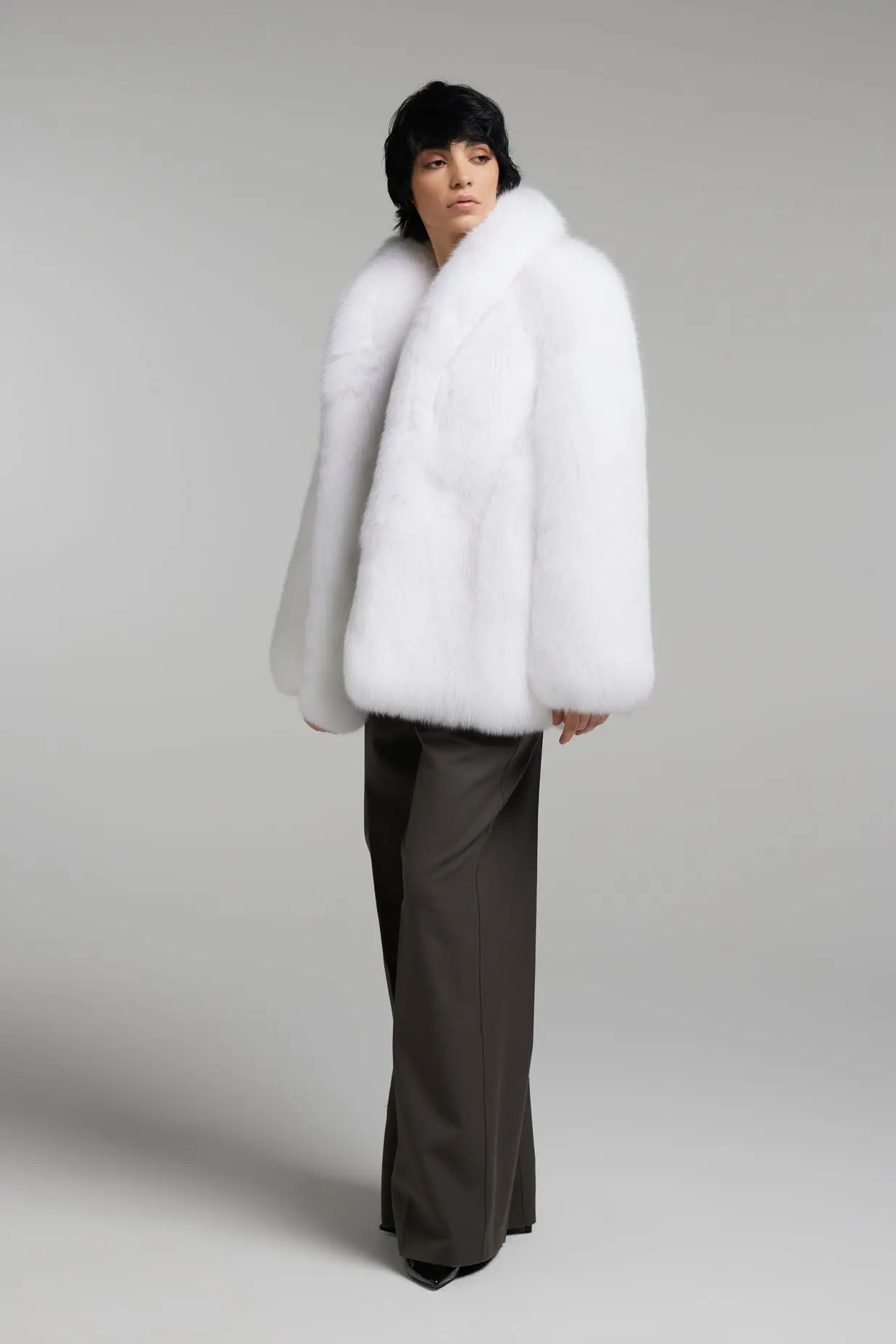 Queen Series - Fluffy Thick Intact skin Fox Fur Jacket - WGLUVF