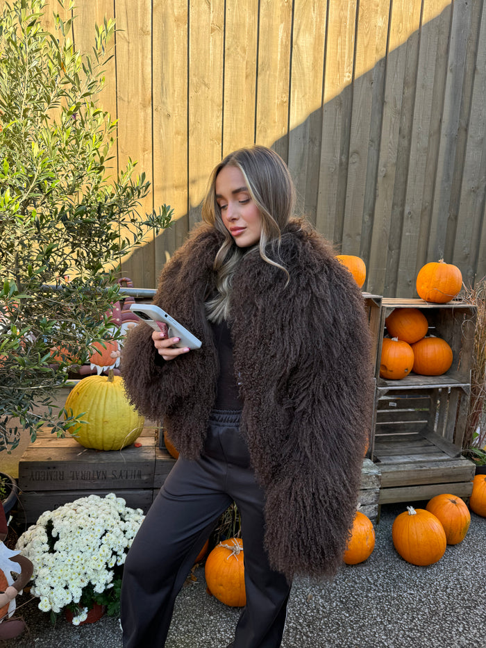 Mongolian curly sheepskin coat - WGLUVF