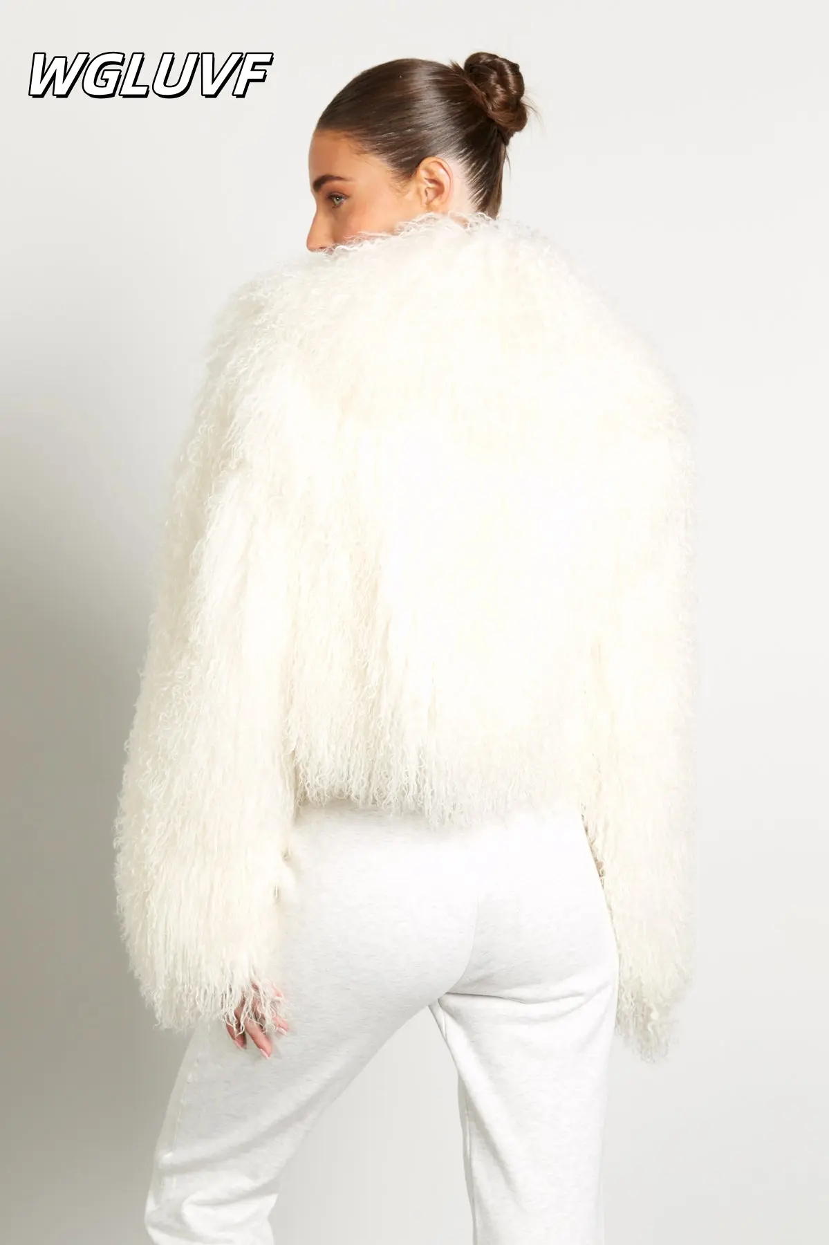 Mongolian sheepskin short jacket collar - WGLUVF