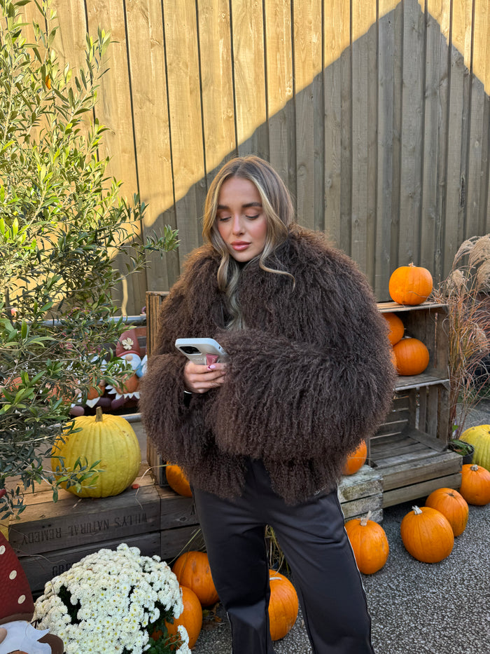 Mongolian curly sheepskin coat - WGLUVF