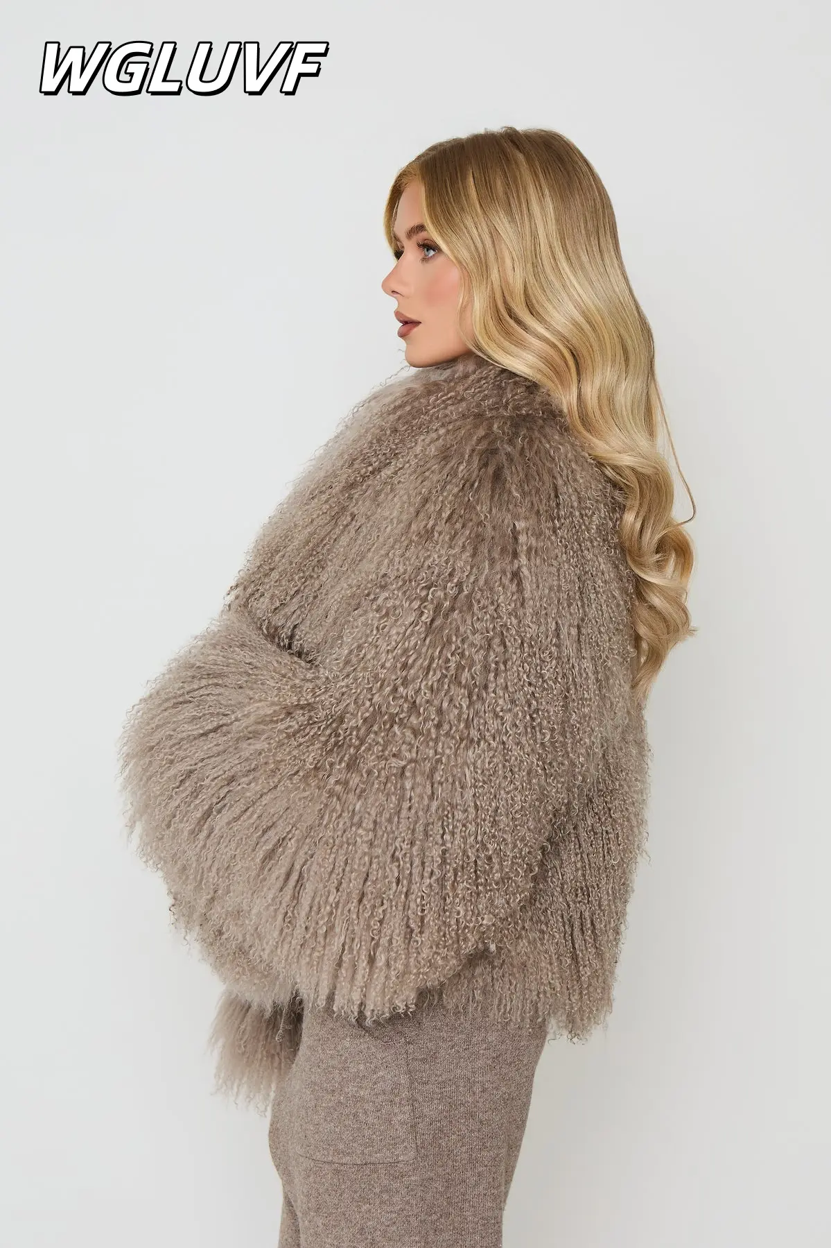 Short Mongolian sheepskin jacket - WGLUVF