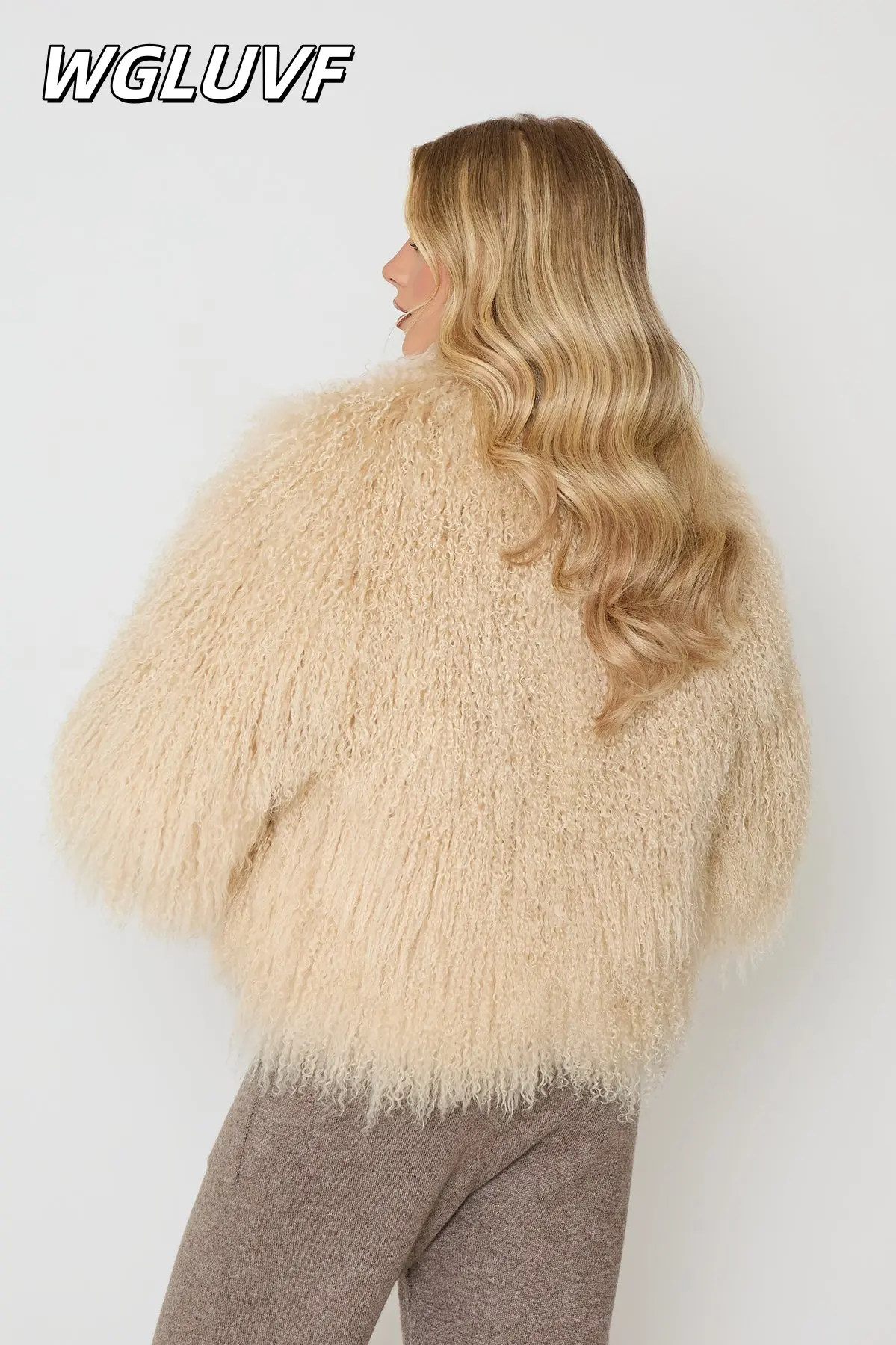Short Mongolian sheepskin jacket - WGLUVF