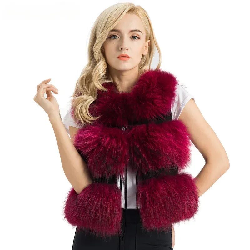 Raccoon fur vsst short 3 rows 45cm WG-racoon45/3 - WGLUVF