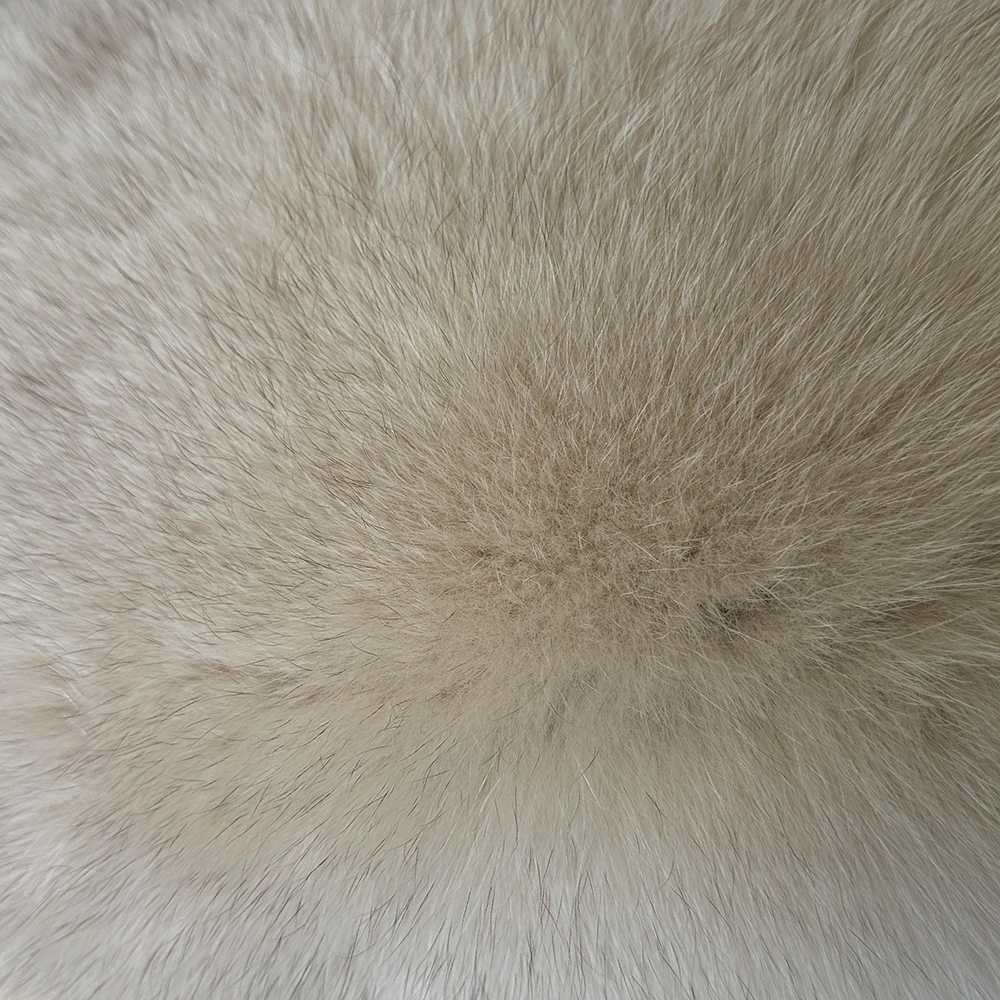 Fox fur coat extended, super warm and perfect design 90cm - WGLUVF