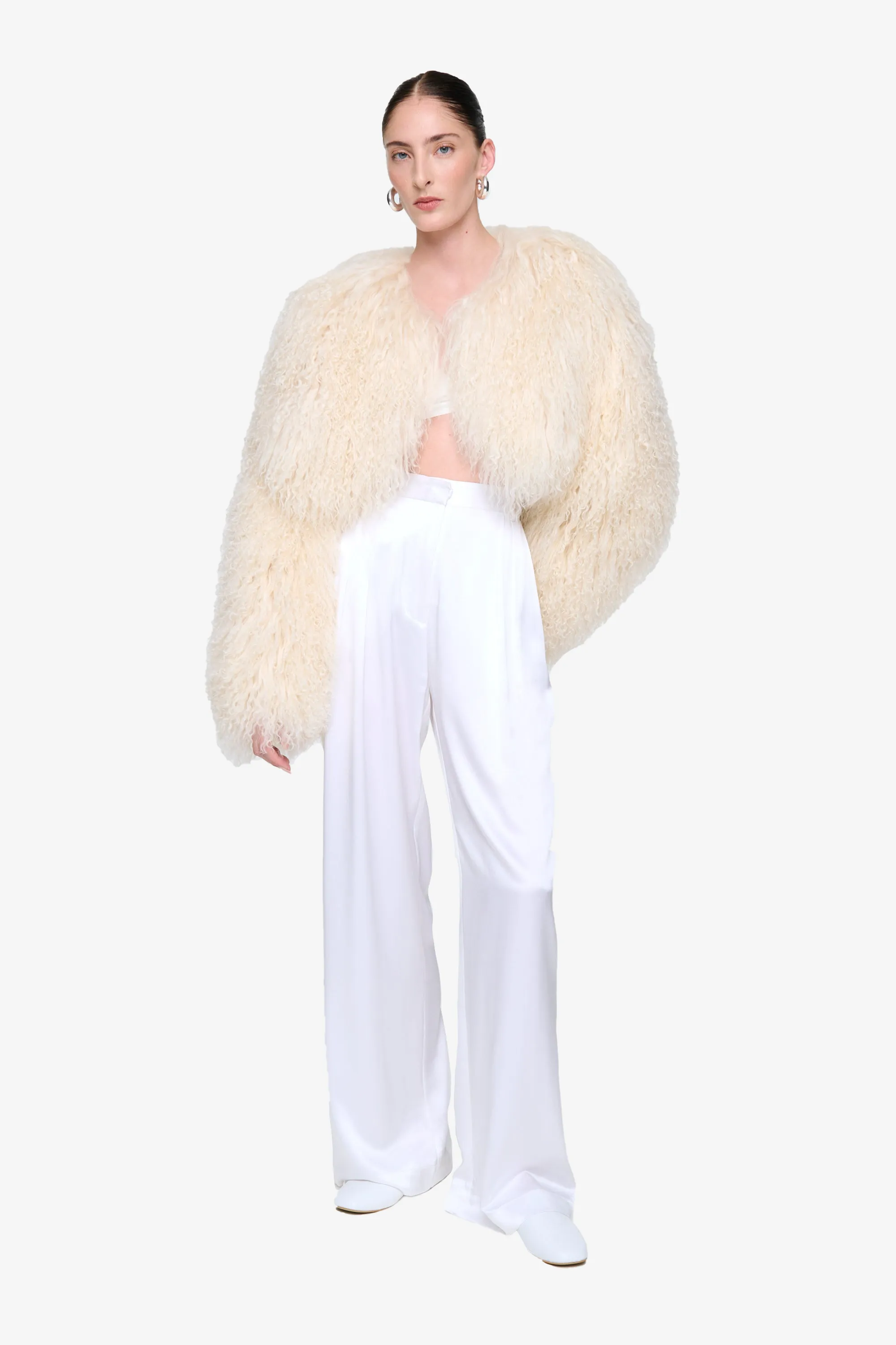 Mongolian sheepskin short beachhead jacket - WGLUVF