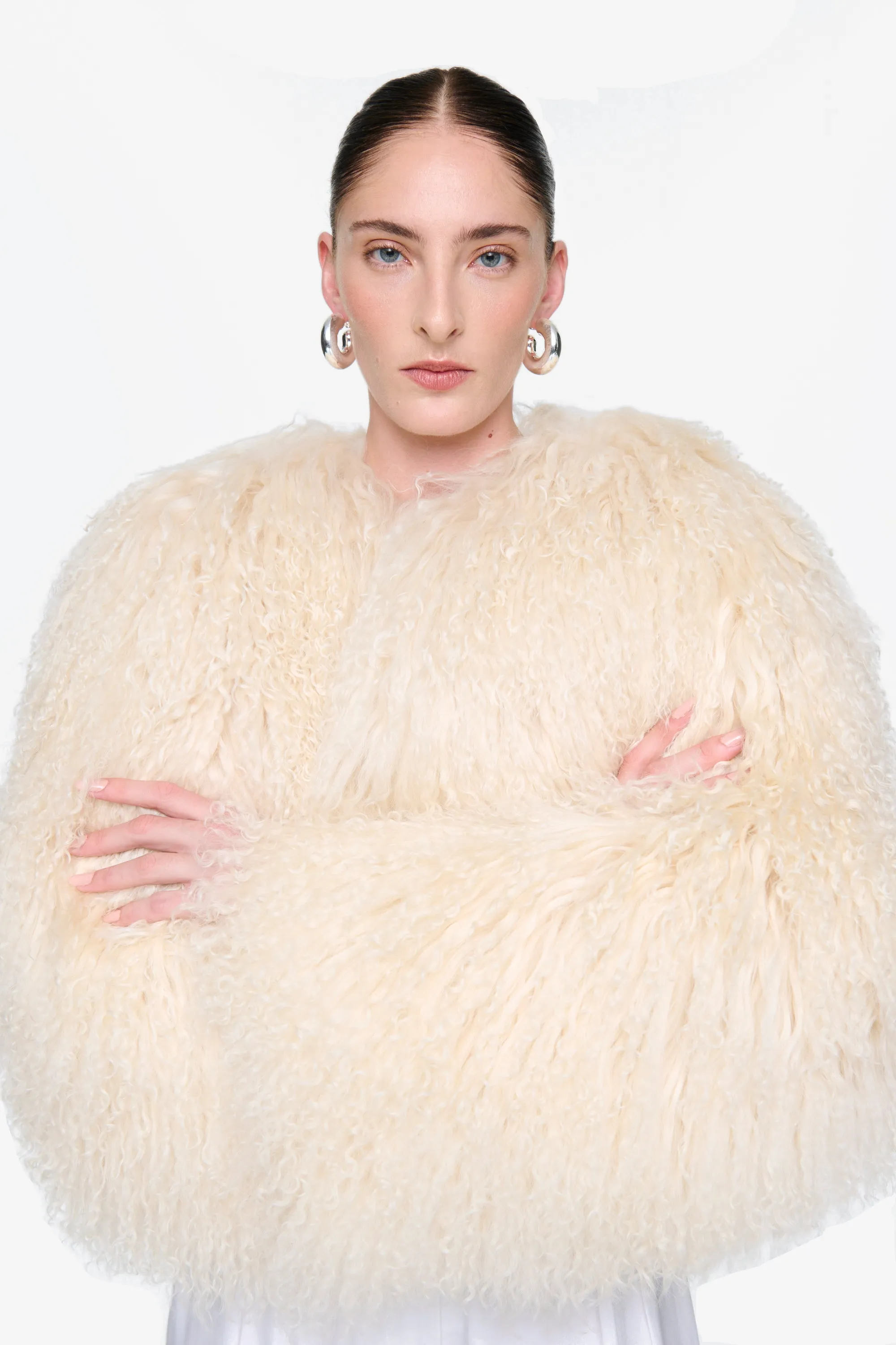 Mongolian sheepskin short beachhead jacket - WGLUVF